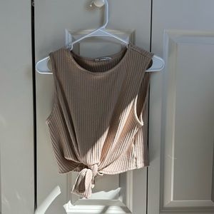 Knit Top with Tie Front